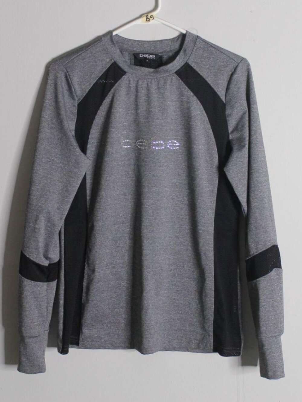 BEBES WOMENS LONG SLEEVE WORKOUT TOP